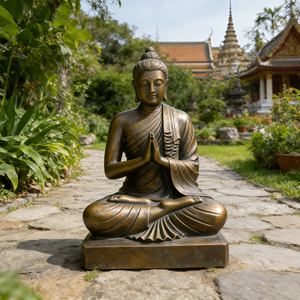 Grande Statua di <span class=keywords><strong>Buddha</strong></span> da Esterno da 50 Pollici, Scultura in Metallo, Design Personalizzabile Disponibile, Statua di Shiva e Parvati - Product Image 1