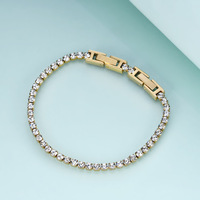 Bracelet de tennis en acier inoxydable XIXI, taille ajustable, accessoire de mode, bracelet en zircon, bracelet simple et tendance, bijoux en gros