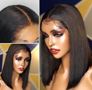 Venta al por mayor 250 densidad Bob corto recto 10 12 14 16 pulgadas peluca con malla Frontal HD encaje Frontal pelucas 13x4 pelucas de cabello humano - Product Image 3