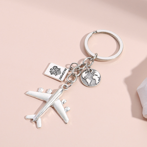Earth Mini avión Metal 3D llavero colgante recuerdo encanto barco <span class=keywords><strong>ancla</strong></span> brújula timón viaje llavero coche llavero - Product Image 5