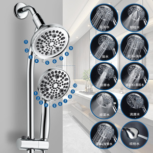 ชุดฝักบัวอเนกประสงค์แบบติดผนัง พร้อมหัวฉีดสเปรย์แบบมือถือ และฝักบัวแบบติดเพดาน โหมดน้ำฝน นวดตัว และน้ำตก - Product Image 1