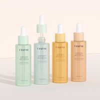 Flacon compte-gouttes en verre transparent de 60 ml, forme cylindrique, pour sérum facial, huile essentielle, emballage cosmétique en verre, flacon