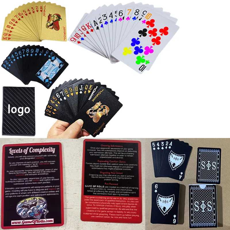 Jeu de Table personnalisé de haute qualité impression or Royal jouant cartes de Poker avec boîte tricherie dollar euro avant arrière Sublimation 32