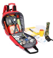 Trousse de premiers secours portable grande capacité en tissu Oxford orange/noir avec poignée droite, personnalisable, pour extérieur, maison, urgence automobile