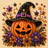 Offre Spéciale : Peinture Diamant DIY Thème Halloween Faite à la Main, Auto-adhésive, Motifs Citrouille, Fantôme, Chat, sur Cadre en MDF pour la Maison