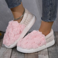 Chaussons personnalisés en coton floral et fourrure pour hommes et femmes, respirants, pour usage domestique en hiver, fabriqués en petites quantités par le fabricant