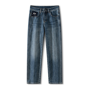 <span class=keywords><strong>Jeans</strong></span> da <span class=keywords><strong>Uomo</strong></span> in Denim Blu Elasticizzato Felpato Nuovi Autunno/Inverno 2026, Vestibilità Leggermente Ampia, Gamba Dritta, Stile Semplice e Basico - Product Image 6