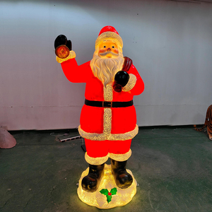 Sculpture <span class=keywords><strong>de</strong></span> Père Noël en fibre <span class=keywords><strong>de</strong></span> verre pour l'extérieur, décorations lumineuses IP65, centre commercial, hôtel, <span class=keywords><strong>bonhomme</strong></span> <span class=keywords><strong>de</strong></span> <span class=keywords><strong>neige</strong></span>, 150W, blanc chaud - Product Image 1