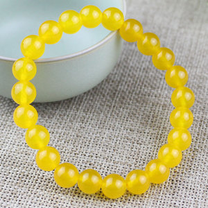 Yellow Chalcedony Beaded <b>Bracelet</b> 12mm 10mm 8mm Round <b>Ball</b> Shape Ethnic Style Everyday Wear Jewelry for Men Women - Product Image 2