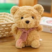 Collection de peluches animaux mignons format poche avec mini-poupée à écharpe florale pour breloque de sac d'école et décoration de bureau pour enfants