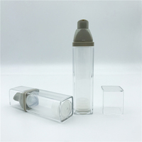 Flacon vide en plastique élégant à double paroi pour crème, lotion, shampoing, fond de teint liquide, avec bouchon, 30ml 50ml