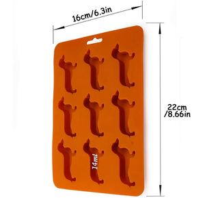 9-Compartment DIY Dog-Shaped Eco-Friendly Flexible Silicone Ice Cube & Chocolate Mold Easy to Release Ice <b>Cream</b> <b>Maker</b> - Product Image 2