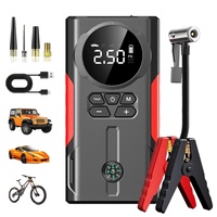 Démarreur d'urgence 12V pour voiture/moto avec pompe à air intégrée, courant de crête 1000A, batterie 8000mAh, affichage numérique, éclairage LED et gonfleur de pneus