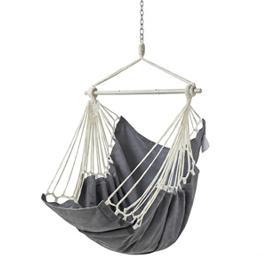 Chaise suspendue robuste <span class=keywords><strong>avec</strong></span> <span class=keywords><strong>repose</strong></span>-<span class=keywords><strong>pieds</strong></span>, barre de support en acier portable, capacité de 500 lb, utilisation intérieure, patio/porche - Product Image 2