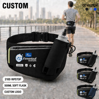 Ceinture de course personnalisée avec pochette souple pour gourde, sac d'hydratation OEM pour événements et marathons, équipement réfléchissant à fermeture éclair en gros