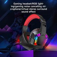 Headset Gaming dengan Mikrofon Lampu LED Pelangi Koneksi USB Berkabel Latensi Rendah Suara 4D untuk E-Sports Gaming Headphone Berkabel