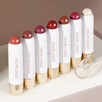 Bâton de fard à joues 3 en 1 avec couvercle Transparent, Tube à pointe ronde, étiquette privée, Flash rose, surligneur de maquillage et bâton de fard à joues crème à usage multiple