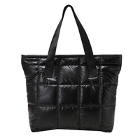 Sac fourre-tout de luxe en PU rembourré de duvet avec fermeture éclair, sacoche isotherme et imperméable pour ordinateur portable, idéal pour les femmes professionnelles et les trajets quotidiens