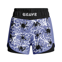 Shorts de combat MMA 2 en 1 personnalisés pour femmes, shorts de grappling BJJ avec doublure de compression, directement de l'usine