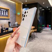 Samsung S26 Plus S25 Ultra S24 TPU Düz Kenarlı A56 A07 Şeffaf Telefon Kılıfı Darbeye Dayanıklı Silikon Koruyucu Kılıf