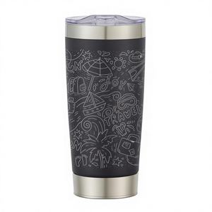 Gobelet de voyage électronique personnalisé à double paroi en acier inoxydable 20oz, isotherme, avec affichage LED de la température, sans BPA, anti-fuite - Product Image 1