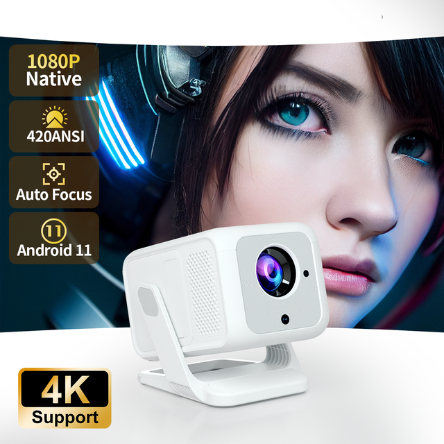 HY310X 4K Mini Projector With Full HD 1080P 420ANSI Auto Focus Keystone for Outdoor Theater Stand Projector