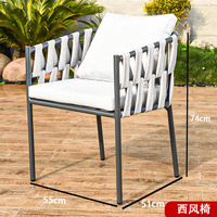 Ensemble de chaises de salle à manger en rotin d'extérieur modernes, tailles personnalisées pour patio, balcon, salon, hôtel, structure en aluminium, garantie 5 ans