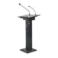 Support de micro col de cygne unique avec système audio Bluetooth USB-C intégré pour conférences, discours et podiums numériques