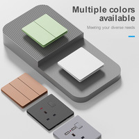 2024 PC Board Style Moderne 240V Électrique UK Prise Murale 4 Gang Original Bouton Poussoir Interrupteur pour La Maison Chambre