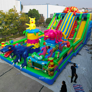 Château gonflable commercial écologique en PVC pour enfants, toboggan géant extérieur, capacité <span class=keywords><strong>30</strong></span> enfants, 12mx6mx6m, pour divertissement - Product Image 3