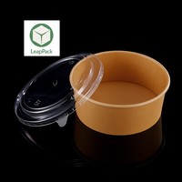 Assiettes, bols et couvercles jetables en papier kraft à paroi simple - Noir - Vente en gros pour usines de nouilles, sushis, sandwichs, frites - Leap