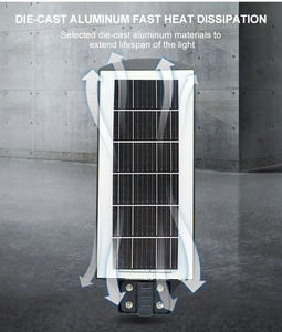 IP65 LED réverbères 60W 90W 120W 150W capteur intelligent solaire télécommande en aluminium moulé sous pression 6000K 180 énergie d'angle de faisceau - Product Image 5