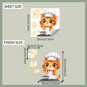 Adesivo della parete dello Chef del fumetto autoadesivo all'ingrosso della decorazione della cucina - Product Image 6