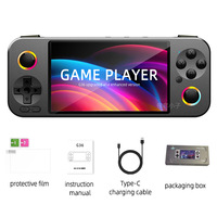 Nouvelle console de jeu portable G63, version améliorée, en alliage d'aluminium, joystick RGB, rétro arcade, portable, 10000 jeux, batterie 3000mAh