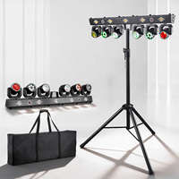 Projecteur de scène mobile 120W à 6 têtes, avec effets stroboscopiques RGB, DMX512 et contrôle sonore, pour DJ et spectacles disco