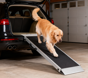 जंग-प्रूफ एल्यूमीनियम पालतू रैंप एल्यूमीनियम रैंप बिक्री गैर-पर्ची कार्पेटेड डॉग रैंप, घर और यात्रा के लिए 400lbs का समर्थन करता है - Product Image 4