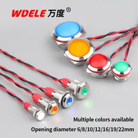 Lumière indicatrice à tête sphérique WD 16 mm, utilisée pour les dispositifs de boucle LED d'avertissement, équipement de lumière indicatrice métallique IP67