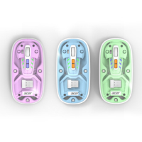 Vente d'usine Souris optique ergonomique à effet de lumière RVB Mini souris de bureau de jeu 3D étanche Senza Fili USB Transparent RVB