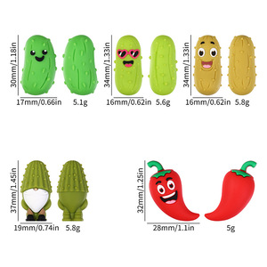 Cuentas de silicona 3D con forma de pepino y chile de dibujos animados, con orificio recto, para collares, pulseras, accesorios de joyería y manualidades DIY, venta al por mayor - Product Image 2
