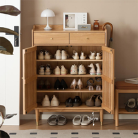 Meuble à chaussures moderne en bois massif, armoire de rangement pour chaussures en bois pour entrée, salon, avec grande capacité