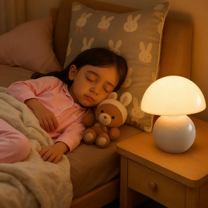 Mushroom Table <b>Lamp</b> White E27 LED <b>Touch</b> Control Eye Caring <b>Bedside</b> Night Light Decor For Bedroom - Product Image 3