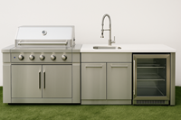 Gril extérieur Offre Spéciale Kitchenbbq Island Backyard/Camping Mobile Modulaire Ignifuge Acier inoxydable Barbecue à gaz Cuisine extérieure