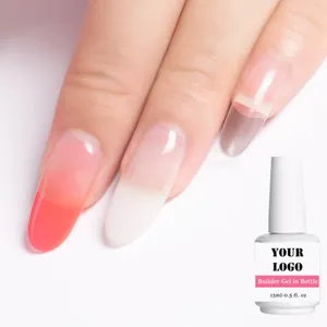 Customized logo private label nail extension gel builder clear pink color builder nail gel in a bottle