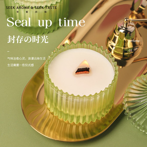 เทียนหอมทรงกระบอก ทำจากขี้ผึ้งถั่วเหลือง ไร้ควัน ตกแต่งบ้าน ของขวัญคริสต์มาส ของขวัญวันเกิด ของขวัญงานแต่งงาน - Product Image 2