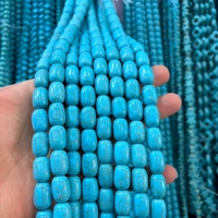 Perles ovales en howlite turquoise blanche en gros, perles de pierres précieuses en vrac pour la fabrication de bracelets, colliers et bijoux