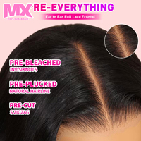 Peluca frontal de encaje completo HD, pelucas de cabello humano con encaje transparente, 200% ondulado, cabello humano virgen indio natural al por mayor