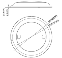 7 "profil bas de la lumière SS de dôme de LED, CE de lampe intérieure de bateau marin de caravane de Dimmable RV de contact de capteur/RoHS/PORTÉE diplômée