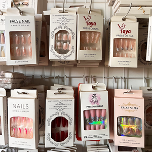 Venta al por mayor barato 3D prensa en las <span class=keywords><strong>uñas</strong></span> de alta calidad medio ataúd corazón perla francés punta <span class=keywords><strong>uñas</strong></span> manicura acrílico palo en las <span class=keywords><strong>uñas</strong></span> - Product Image 2