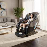 Kursi Pijat Shiatsu 6D Zero Gravity Mewah untuk Seluruh Tubuh, Smart SL Track, Pijat Leher, Kaki, Pinggang, dan Telapak Kaki, untuk Rumah, Gym, dan Kantor