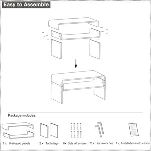 Mesa de Café em Acrílico Transparente, Mesa Lateral com Borda Curvada para Armazenamento, Decoração de Sala de Estar, Quarto, Apartamento, <span class=keywords><strong>Rack</strong></span> de Exibição - Product Image 4